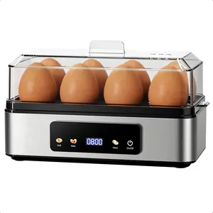 Rapid Egg Cooker for Hard Boiled Eggs, Electric Egg Steamer 3 IN 1 Soft Medium Hard Boiled, Egg Maker with Auto Shut-Off, Egg Boiler for Kitchen Breakfast & Fitness, , Holds 8 Eggs