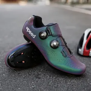 Men'S Professional Cycling Shoes - Rotating Buckle, Breathable, Lightweight, All-Season, TPU Sole, Nightlight Feature, Road & Mountain Bike Shoe, Lock-In Pedal, Shoe | Gradient Design Lightweight Green