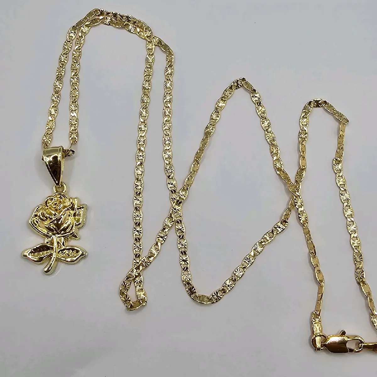 ROSE fashion necklace gold color beautiful GOLD-PLATED 18"inches 24"inches available