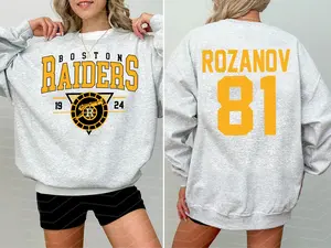 Retro 90s Ilya Rozanov #81 Boston Raiders Ice Hockey Team Shirt, Vintage Boston Hockey Team Crewneck, Ice Hockey Tee