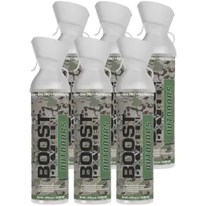 Boost Oxygen Large OUTDOORS Natural Aroma 10 Liter Canister for Support, 6 Pack
