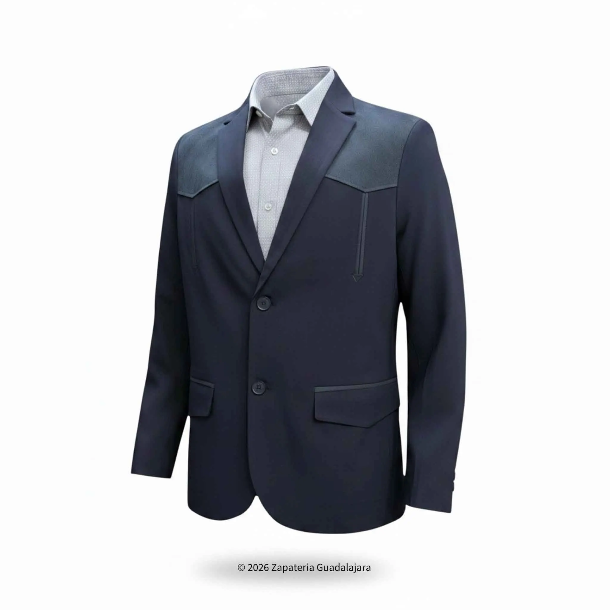 Navy Suade Western Blazer-LAM515