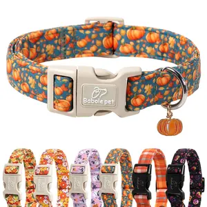 Babole Pet Fall Pumpkin Dog Collar – Lightweight Adjustable Autumn Collar for Small, Medium & Large Dogs Harness Straps Studs Festive Durable summerwins