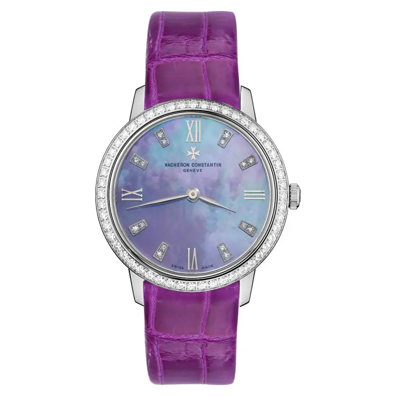 Vacheron Constantin Patrimony 29mm 25562/000G-9170 18K White Gold Factory Diamond Bezel Mother of Pearl Diamond Dial Quartz Ladies Watch WHT031931