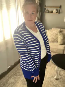Candy Plus Striped Snap Cardigan