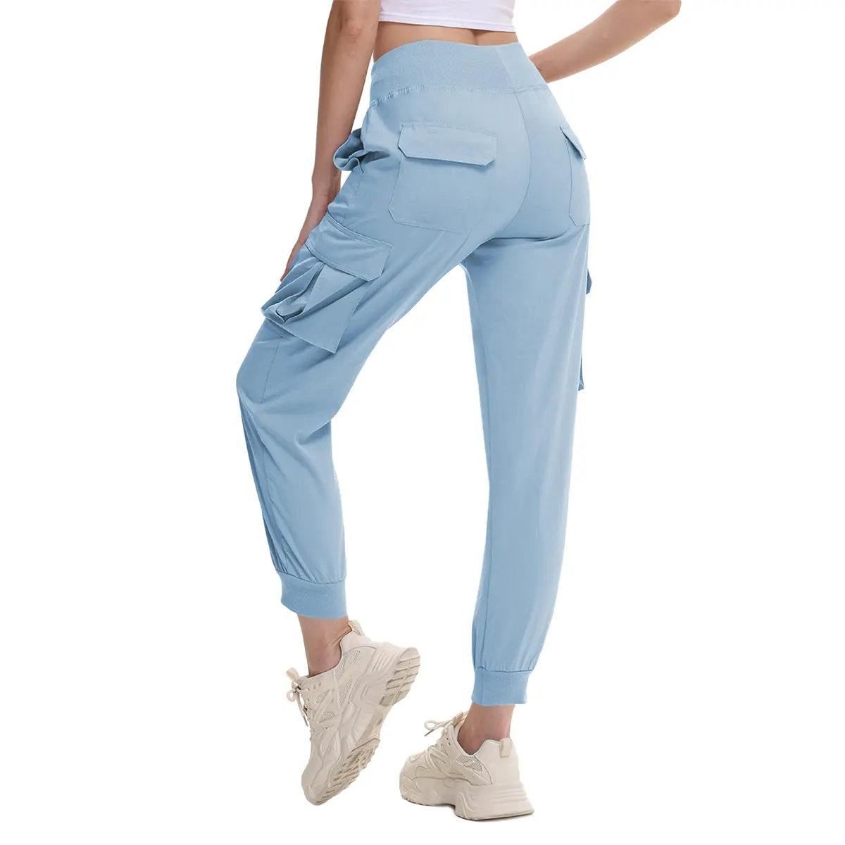 Women's Quick Dry Cargo Capri Pants - Stretchy Multi-Pocket Mid-Rise Ankle Bottoms, Lightweight Outdoor Hiking Travel Joggers for Moms Over 30, Breathable Comfy Multipocket Cargo Pants for Women, Cargo Pants Women, Stretchy Multi-Pocket Pants