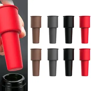 Reusable Silicone Wine Stoppers, Soft Bottle Seal Plugs with Grip Top, Unbreakable Bottle Corks for Wine & Champagne Fresh Keeping