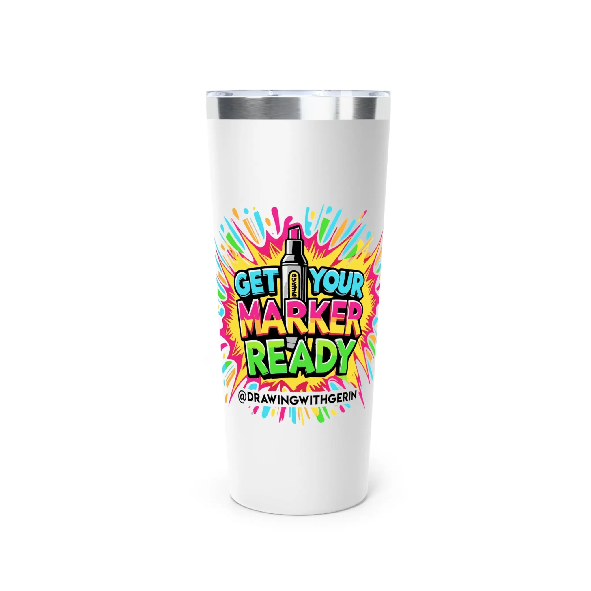 Colorful 'Get Your Marker Ready' Copper Tumbler - 22oz Insulated Travel Mug