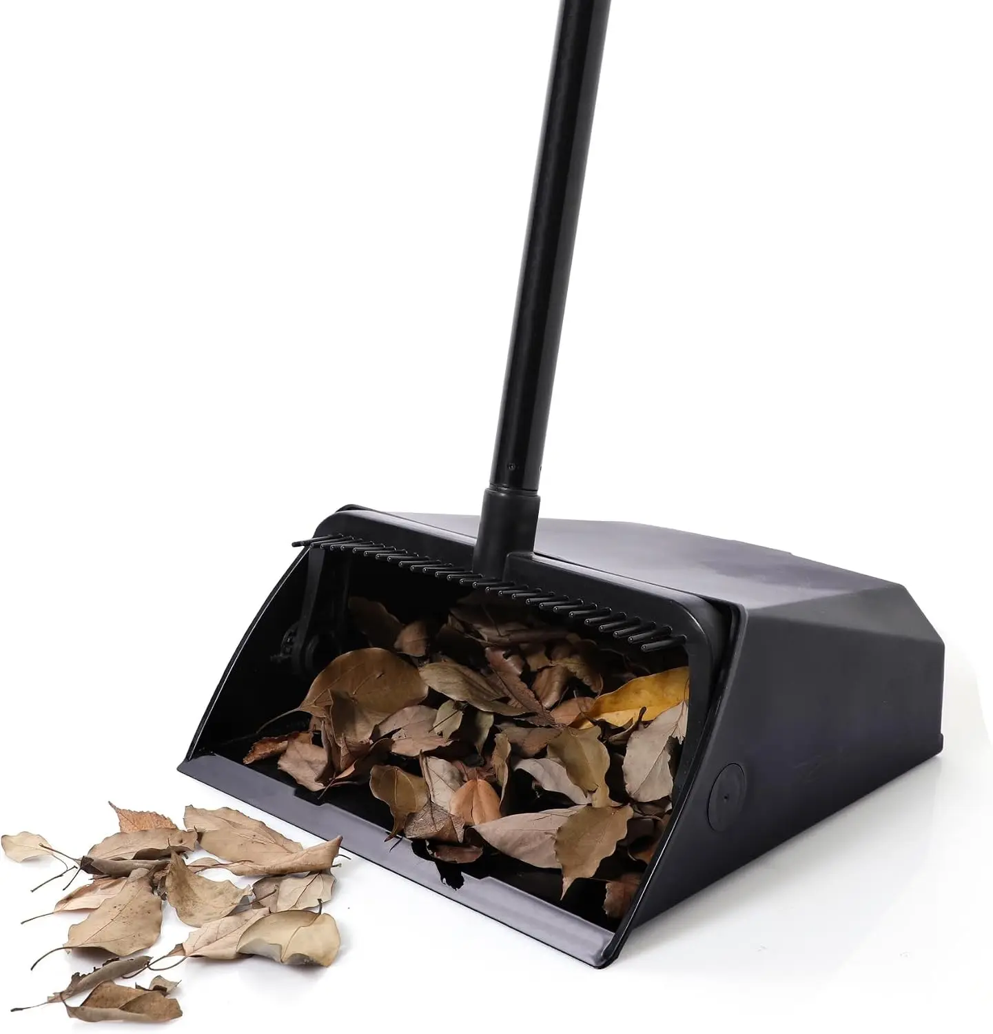 Large Commercial Dustpan with Comb Teeth, Upright Heavy Duty Dust Pan for Restaurants Garages Courtyard Sidewalks Lobby Home Kitchen Room Office Classroom (1pc Dustpan)