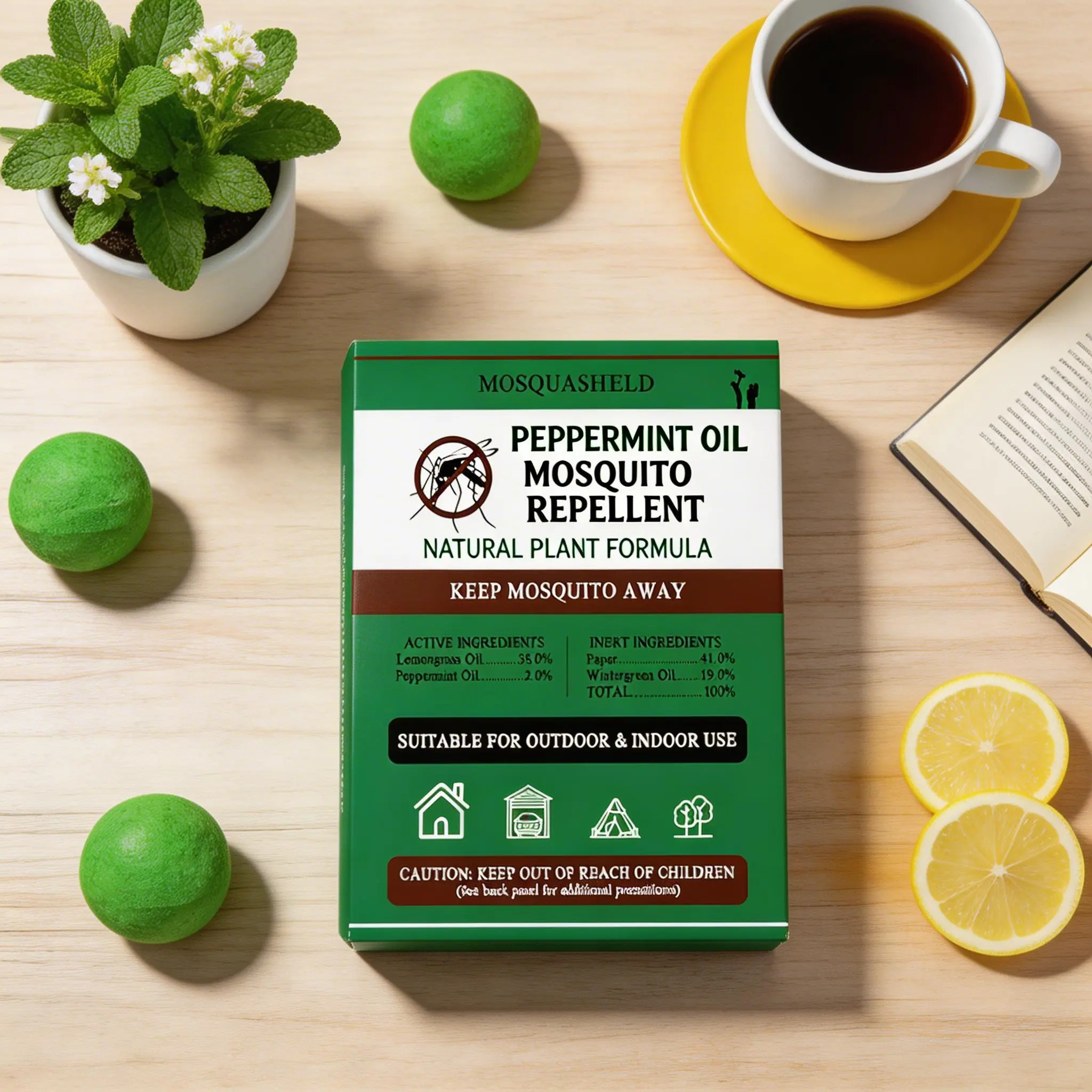 30-pack Mosquito Repellent - Outdoor Strong Repellent - Peppermint Oil Repellent - All-Plant Formula - For use in hotels/terraces/living rooms/bedrooms/farm areas, 1 = 120 square feet - Provides 30-60 days of long-lasting protection pouches