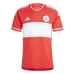 adidas Mens Chicago Fire Crew Neck Short Sleeve Replica Jersey Casual - Red