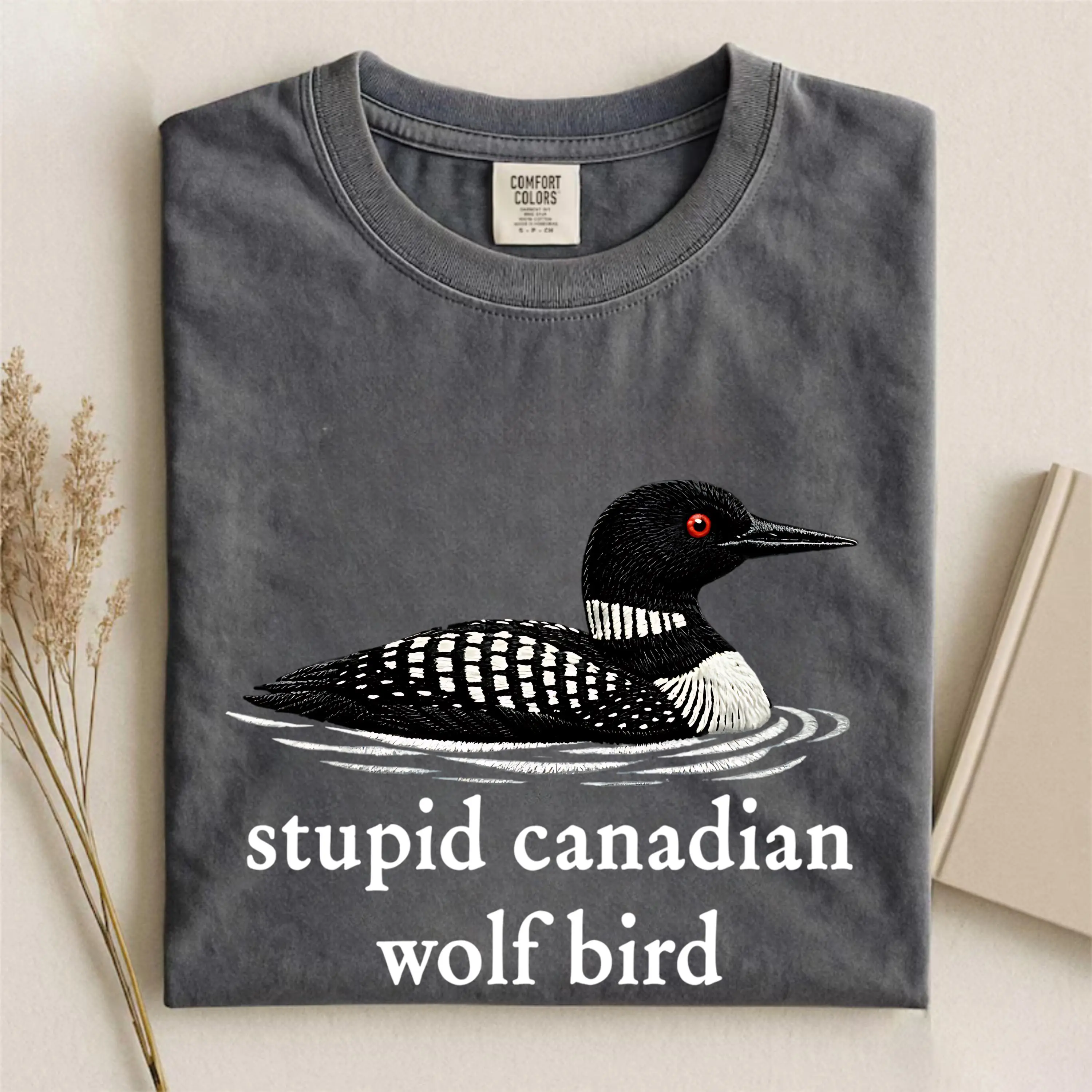 Comfort Colors Stupid Canadian Wolf Bird T-Shirt, Hockey Romance LGBT Hockey Fan Gift, Heated But Devote Movie Tee