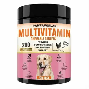 PAWFAVORLAB 8-in-1 Chewable Multivitamin Bite for Dogs, Soft Chew Immune Support Dog Treats Supplement 8 in dog supplements 200 Chews dog chews pet chews dog vitamins and supplements
