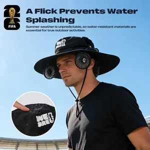 2026 World Cup Soccer Fan Cooling Hat, Rechargeable Dual Fans Outdoor Wide Brim Sun Hat with 2 Fan Built in for Men Women, Keep Cool While Cheering for Your Team in the Sun
