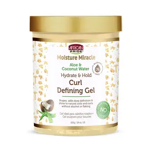 African Pride Moisture Miracle Hydrate & Hold Curl Defining Gel for Curly & Coily Hair, Controls Frizz, Hydrates, Defines Coils & Curls, No Flakes, 18oz