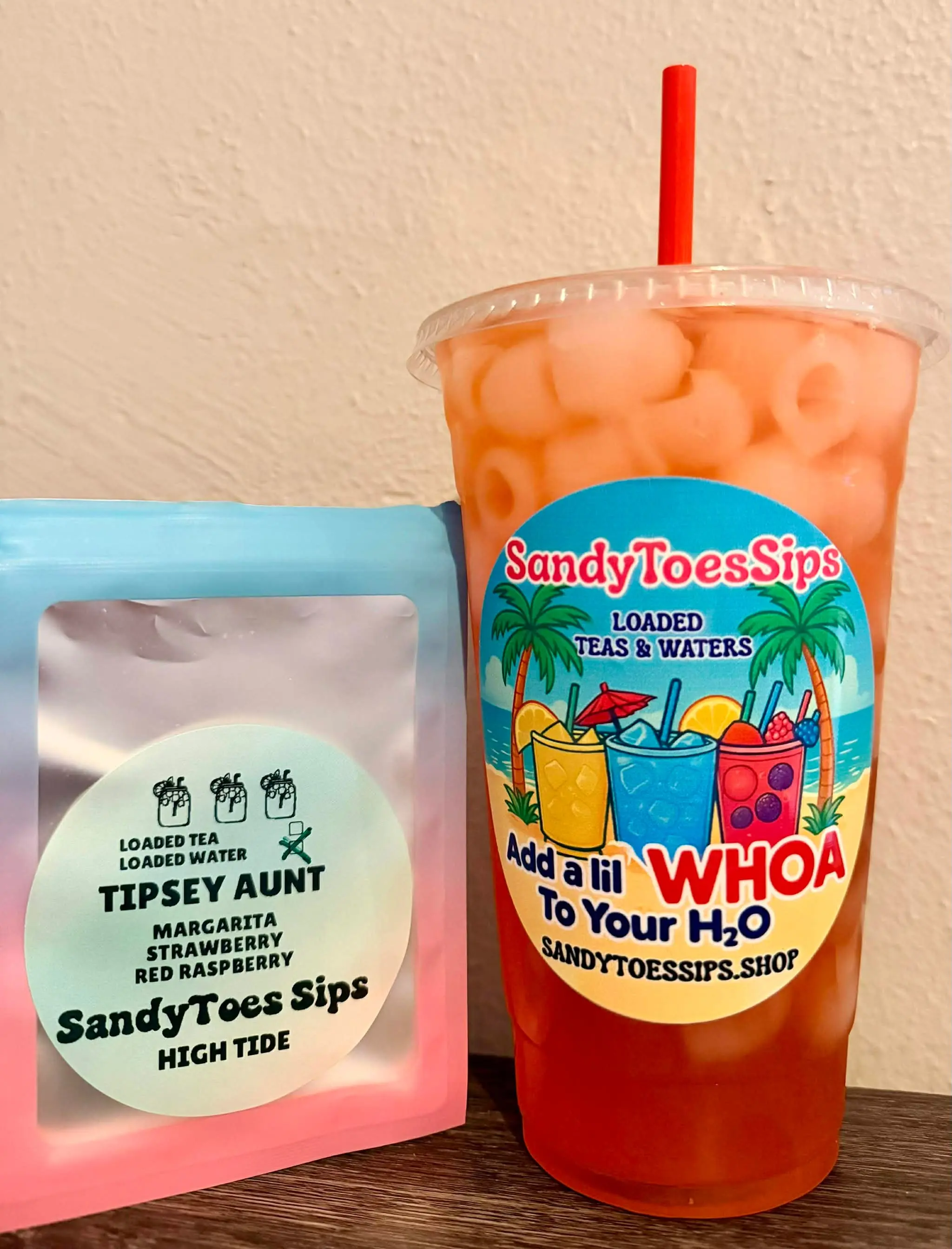 SandyToes Sips Loaded Tea Packets - Sugar-Free, Gluten-Free Beverage (Versatile for Use as Loaded Water)