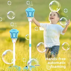 Automatic Bubble Stand Machine with Music, Lights & Adjustable Height for Kids’ Outdoor Party Fun