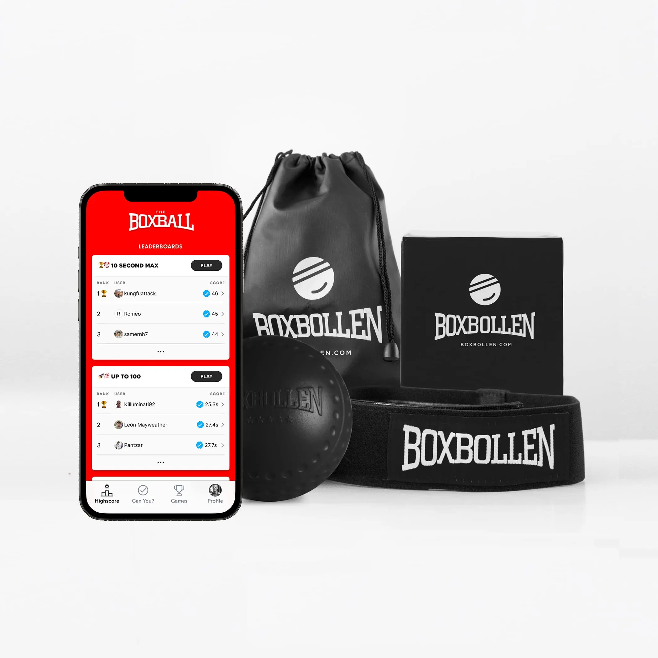 Boxbollen Black Original with App, Used by Celebrities - MMA Gear Boxing Ball Training