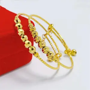 Stainless Steel Multi Beads Cuff Bangles for Kids Girls Children Charm Bracelet Adjustable Wristband Pulsera Trendy Jewelry