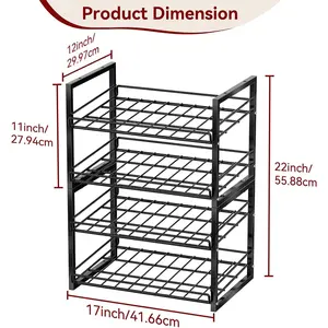 Sturdy Cans Organizer Holder, Stackable Can Dispenser Holds Up to 60 Cans for Pantry, Kitchen, Black