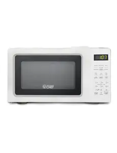 Commercial Chef 0.7 Cu. Ft. Countertop Microwave Oven, Touch Controls with Digital LED Display, 700W Small Microwave, Recessed Door Handle, 10 Power Levels, CHM770S, Stainless Steel Trim