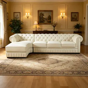 Modern 89 Inch White Cow Top Leather 2-Piece Sofa Set, natural cow top leather material, wear-resistant and durable, elegant white tone all-match style, ergonomic seating design, perfect for villa, large apartment and high-end home decoration