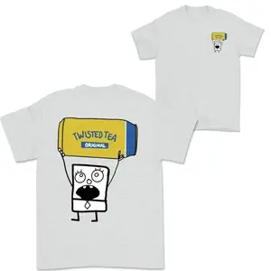 Doodlebob Twisted Tea Double-Sided Short Sleeve T-shirts, Funny Drinking T-shirt, Unisex Summer T-shirt, Perfect Gift for Men and Women