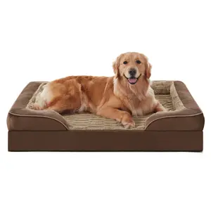 Orthopedic memory foam comfort mattress for dogs, suitable for senior dogs, comes with a removable washable cover and non-slip bottom. Beds