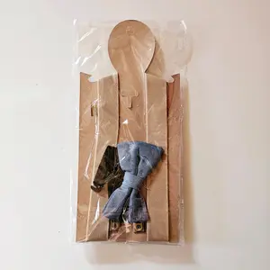 Suspender and bow tie set - Tan