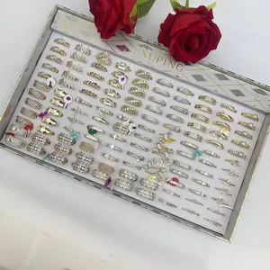 120pcs Xuping jewelry new arrival golden color mix sizes rings bundle
