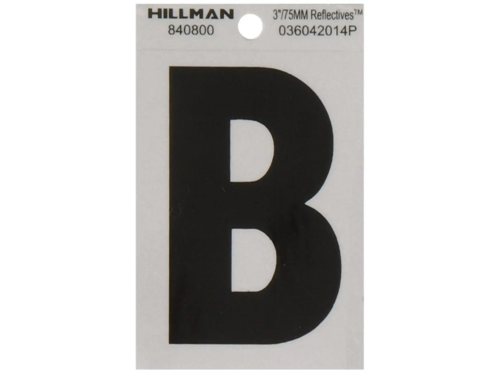 3 in. Black & Silver Reflective Mylar Thin Die-Cut Self Adhesive Letter - B