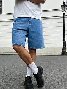 Men's Denim Jean Shorts Plain Basic Version, Essential Wardrobe Item, Comfortable Versatile Drape, Perfect for Everyday Wear, Streetwear, Classic