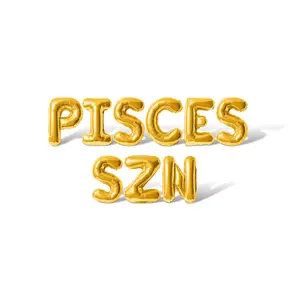Letter Balloons - PISCES SZN 16" Inch Alphabet Letters Foil Mylar Balloon Birthday Party Banner