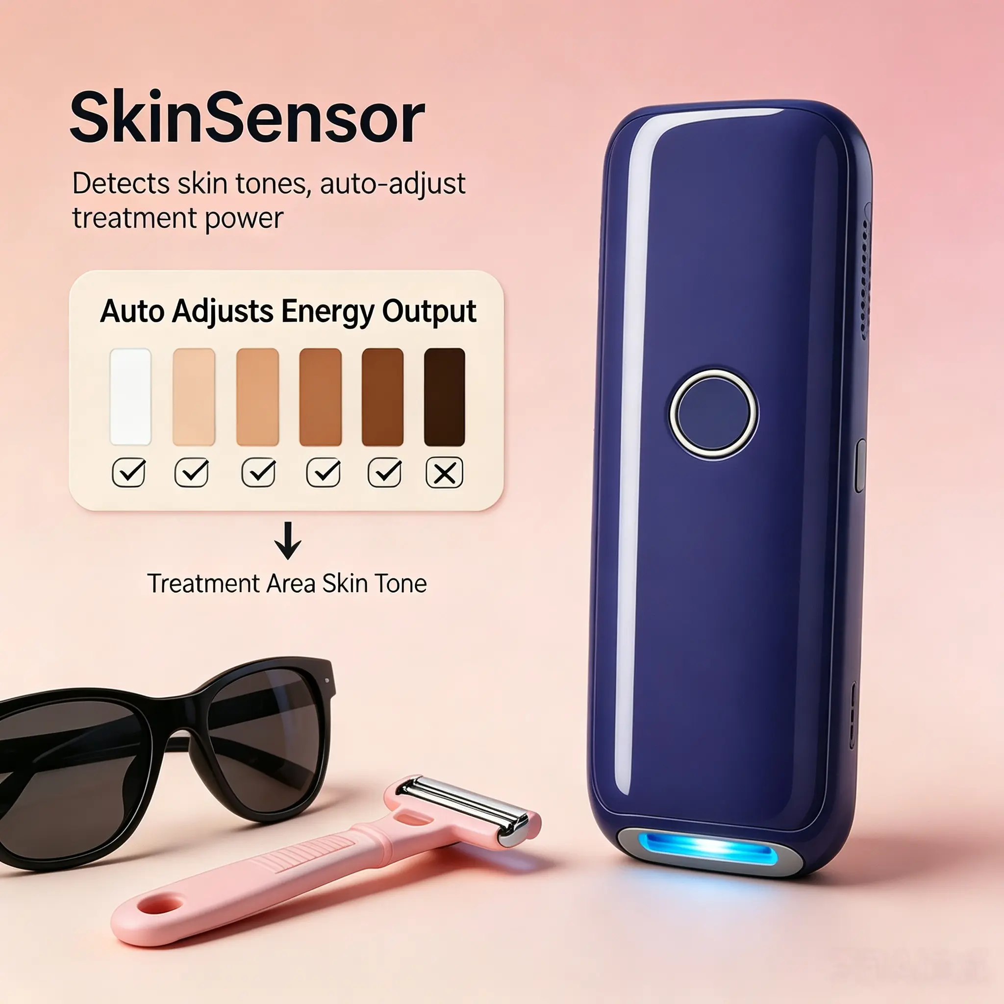IPL Pain-Free Hair Remover - Personal Care Appliance with Multiple Energy Levels, 2 Modes, Plug-and-Play Functionality