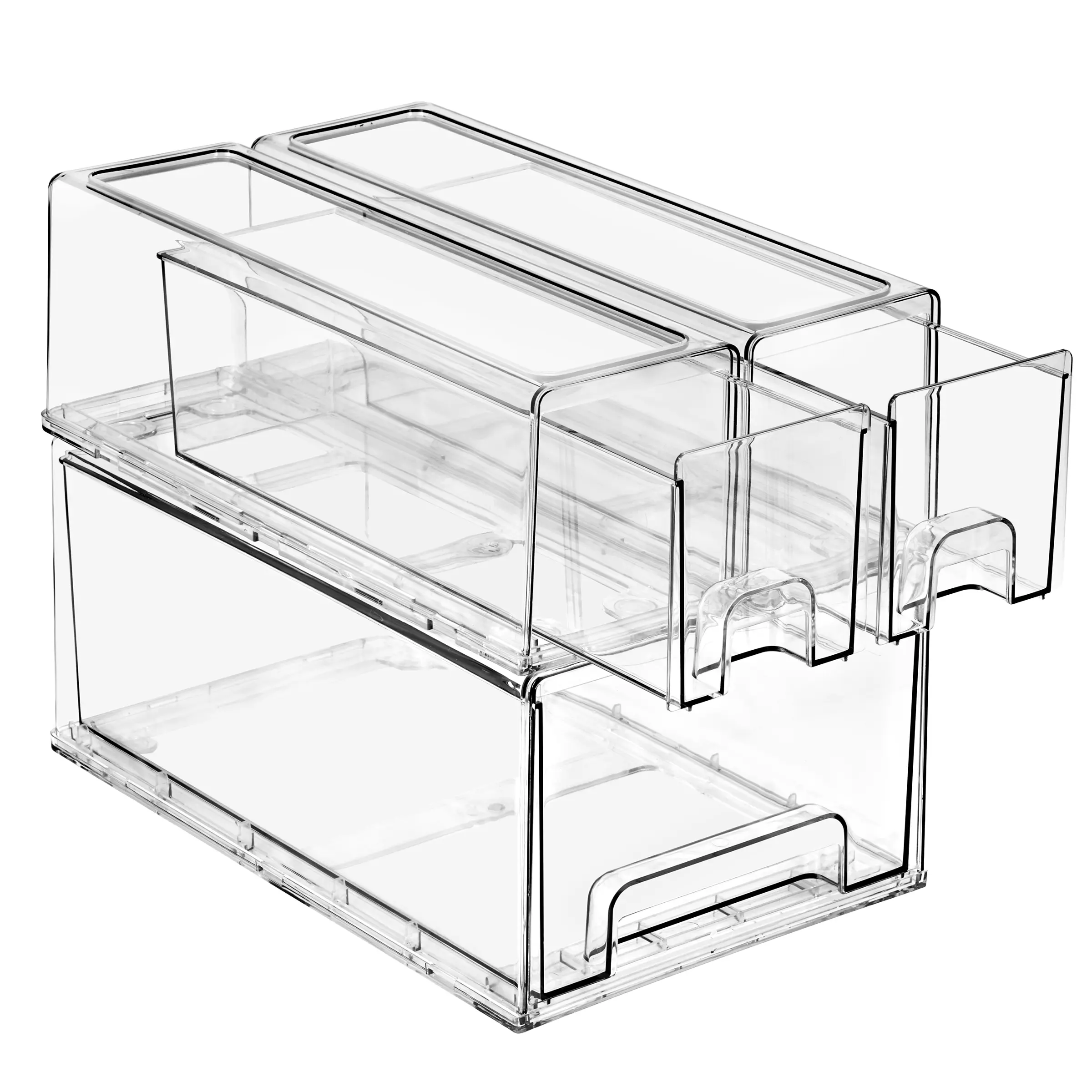 Sorbus Stackable Transparent Storage Drawers - Durable BPA-Free Plastic, Built-In Handles for Easy Access - Ideal for Closet, Laundry Organiser Use - 13.25in L x 8in W x 5.5in H