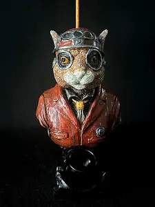 Rocky The Aviator Incense Holder Plus More All-In-One Colorful Flying Squirrel with Goggles in Red Flight Jacket Design