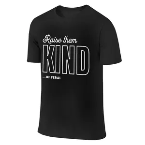 Women's Feral Kind Mama Tee - Round Neck Short-Sleeve Cotton T-Shirt, Soft Fabric Momlife Apparel, Funny Mother's Day Gift for Boys' Moms