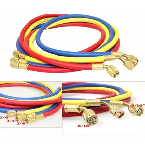 3 pieces 60" HVAC 1/4", 5/16" SAE 800 PSI charging hoses HVAC 4 R410a Mini Split AC