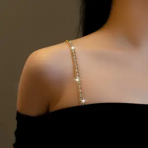 VibeFit  2026 New Style Rhinestone Bra Strap Chain, Personalized and Fashionable Rhinestone Chain, Chain for Camisole, Bralette, Tube Top and Bra Straps