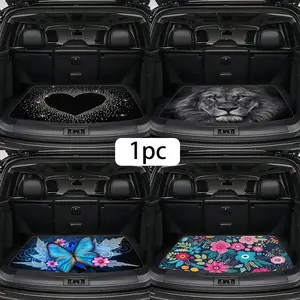 Halloween Christmas Car Trunk Mat for Suvs Cars Trucks, Safe Storage Organizer Decorative Floor Pad, Bright Patterns Long-Lasting Protection, Car Interior Accessory