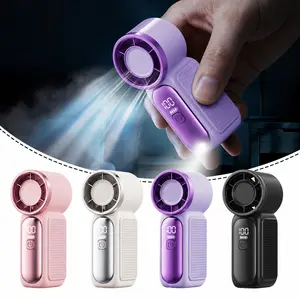 6-Speed Turbo Portable Handheld Fan LED Display Mini Pocket Air Cooler USB Rechargeable Minimalist Tech Gadget for Travel Makeup Outdoor Fun