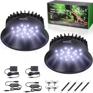 UVB UVA Reptile Light Fixture with Timer | LED UVB Bulb for Bearded Dragon, Gecko, Turtle, Chameleon & Lizard | Adjustable Brightness Reptile Tank Lamp Accessories