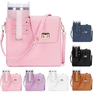 Stanley Outdoor Portable Crossbody Cup Storage Bag with Purse, Crossbody Bag for Stanley Bottle