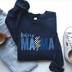 Hunting Mama Camo Western Sweatshirt, Hunting Wife Distressed Varsity Cowboy Pullover, Camouflage Checkered Sweater, Camo Cozy Season Sweatshirt For Her For Him - AMBER