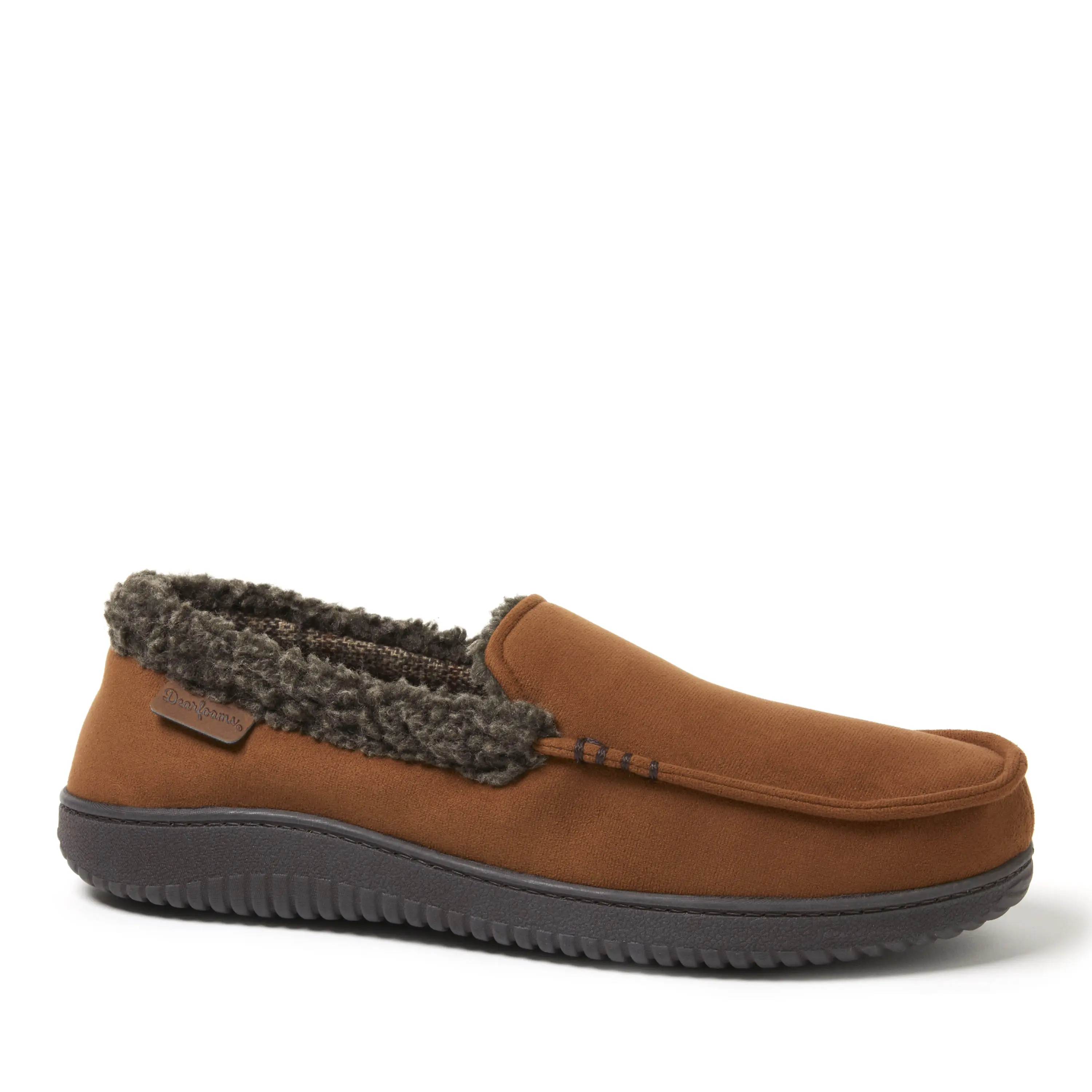 Dearfoams Men's Alexander Microsuede Moccasin House Shoe Slipper
