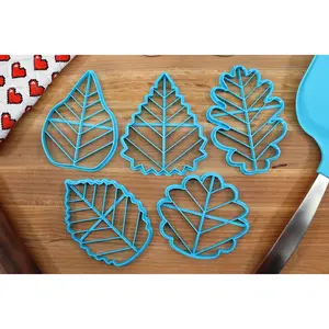 Leaf Cookie Cutters Set 1 - Poplar Leaf, Oak Leaf, Birch Leaf, Aspen Leaf, Apple Tree Leaf