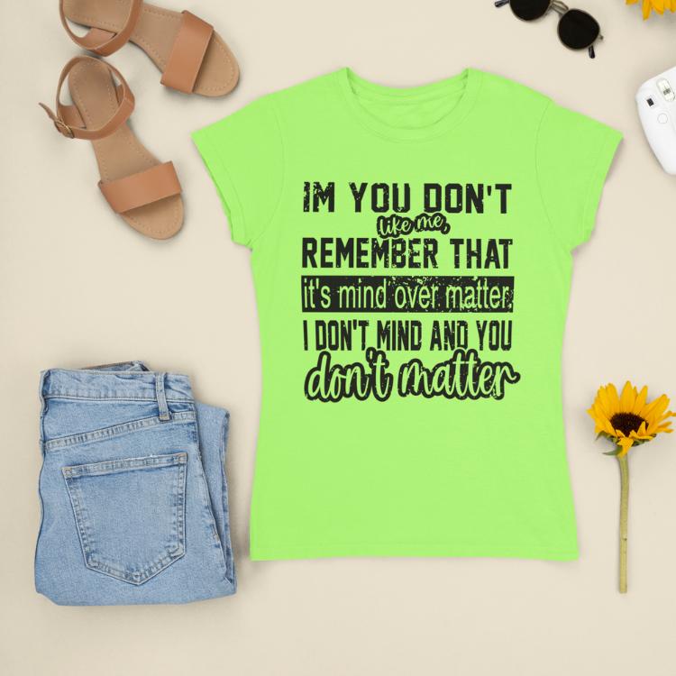 Women's Letter Print Cotton Short Sleeve Tee with Unique Text Design I Don't Mind And You Don't Matter Memes Shirt Casual Graphic Short Sleeve T-Shirt Top Womenswear Graphic Print T-Shirt