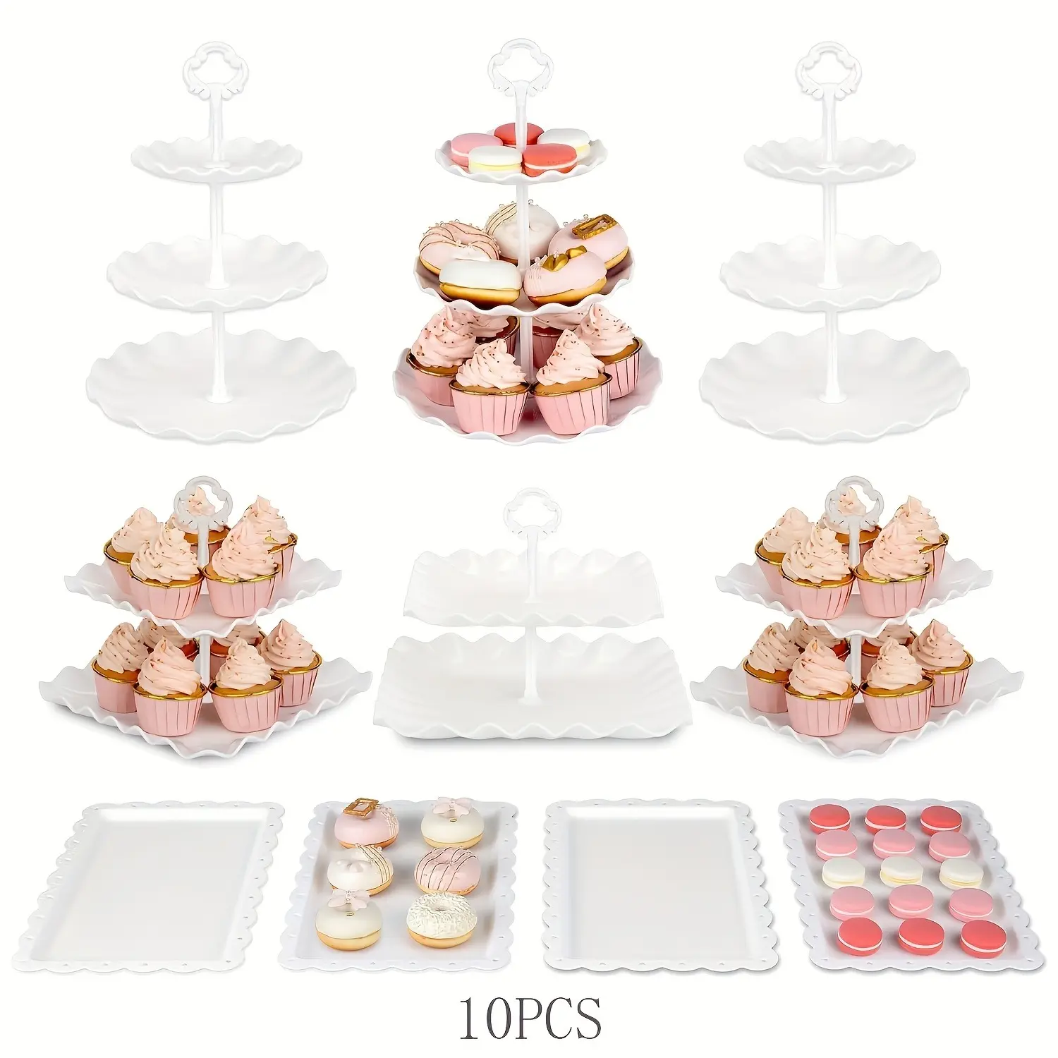 10pcs Dessert Cake Stand (white)