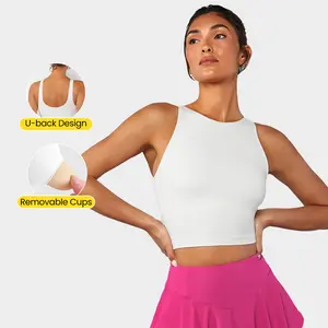 GLOWMODE FeatherFit Longline U Back Sports Bra Tank Top Low Impact Yoga Daily