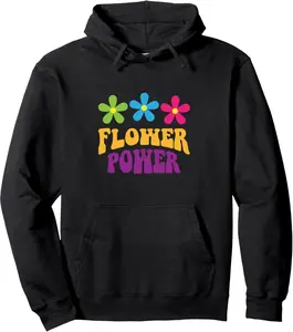 Groovy Retro Vintage Flower Power Pullover Hoodie